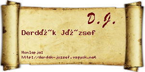 Derdák József névjegykártya